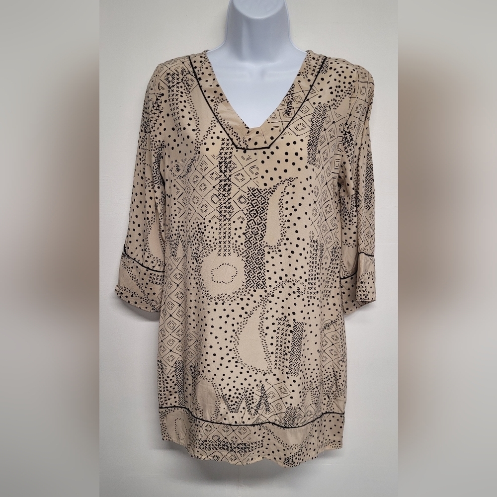 Creme Fraiche 100% Silk Top India Tunic
